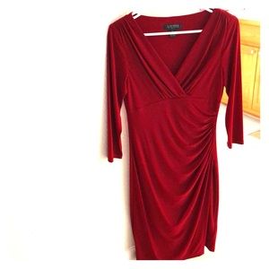 RED 3/4 length sleeve Ralph Lauren dress size 4